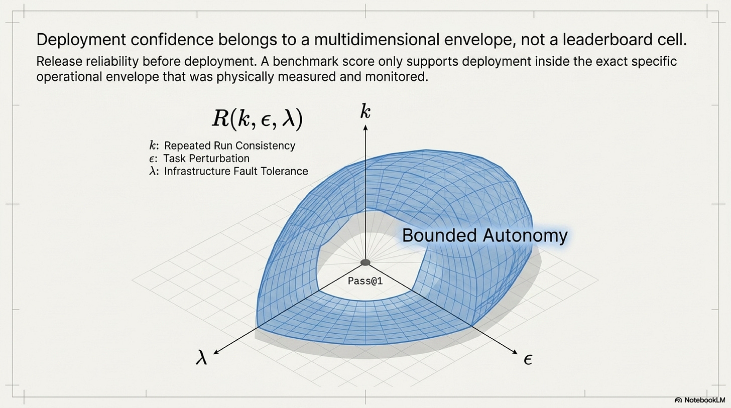 Gate 2: Reliability Release. Bounding deployment inside the measured envelope. Gate 2: Reliability Release. Bounding deployment inside the measured envelope.