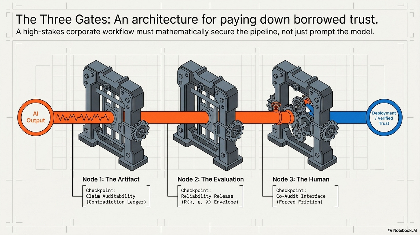 The Three Gates: An architecture for paying down borrowed trust. The Three Gates: An architecture for paying down borrowed trust.